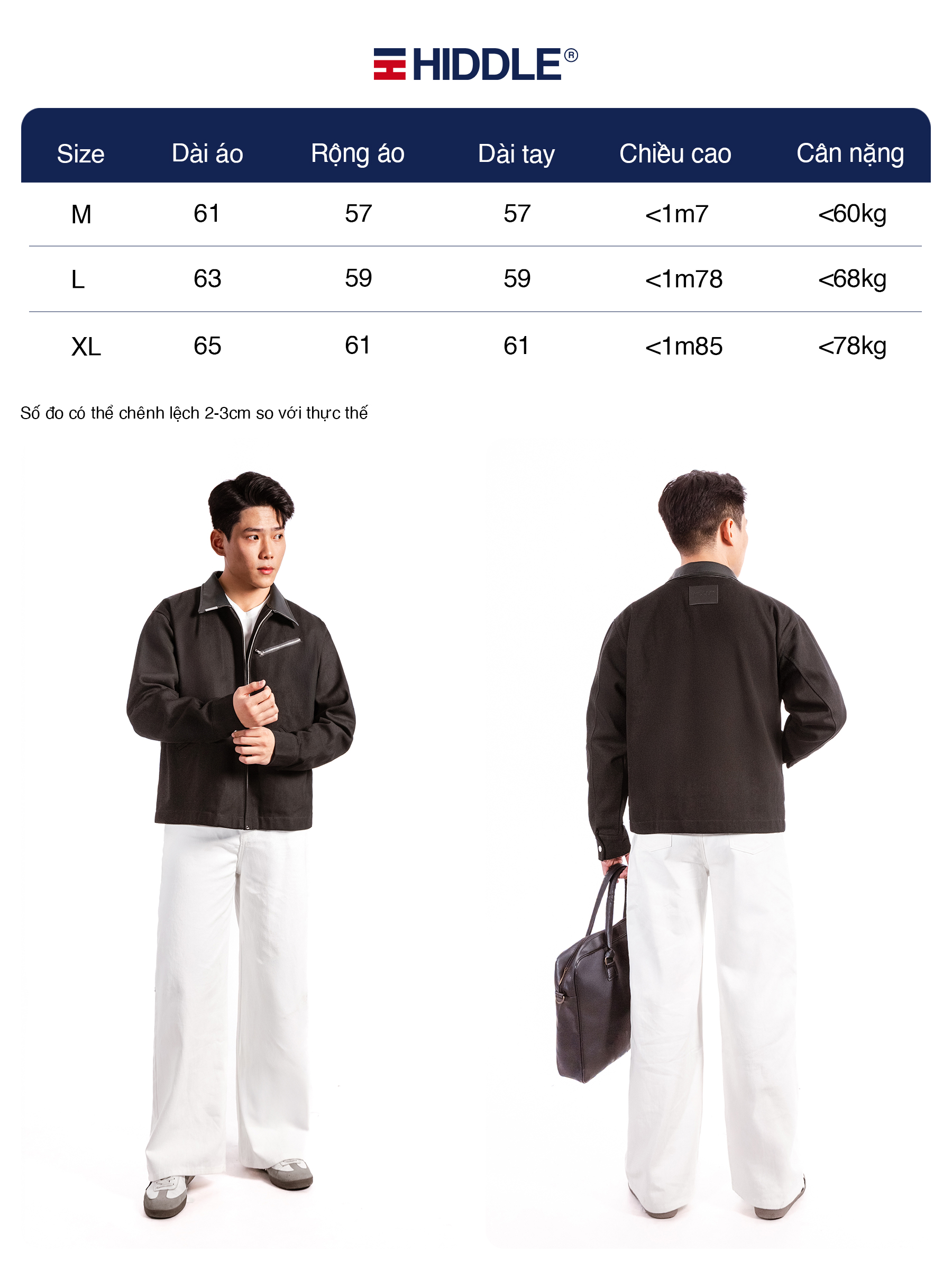 Áo khoác kaki nam phối da Hiddle H-AK8