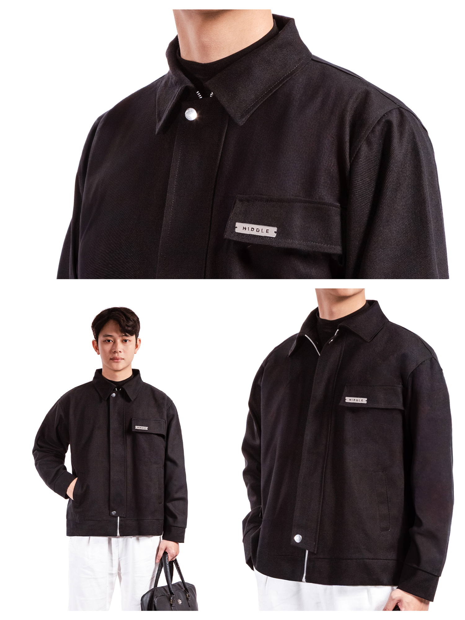 áo khoác nam kaki cổ bẻ Hiddle