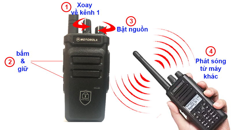 các bước dò tần số motorola gp320