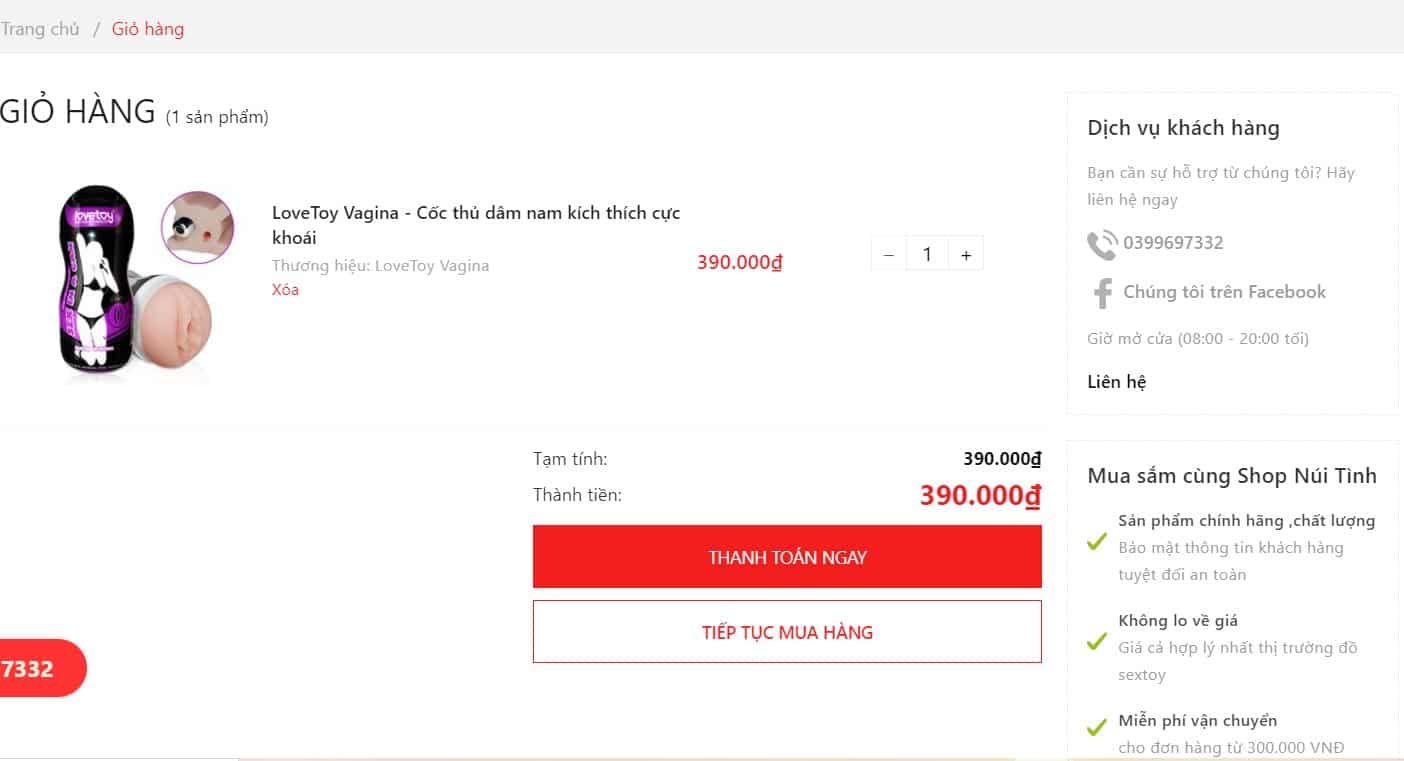 đặt hàng online bước 2