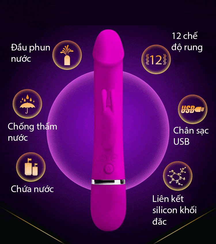 Review Dương vật giả bắn tinh Pretty Love - 12 chế độ rung