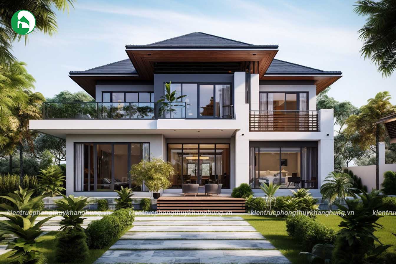 Mẫu nhà mái nhật 2 tầng hiện đại