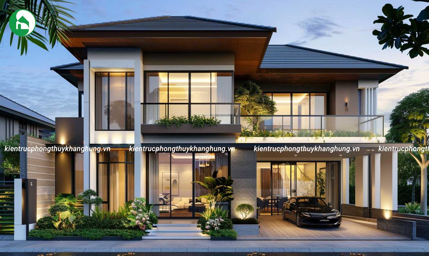 mẫu nhà vườn 2 tầng đẹp lí tưởng