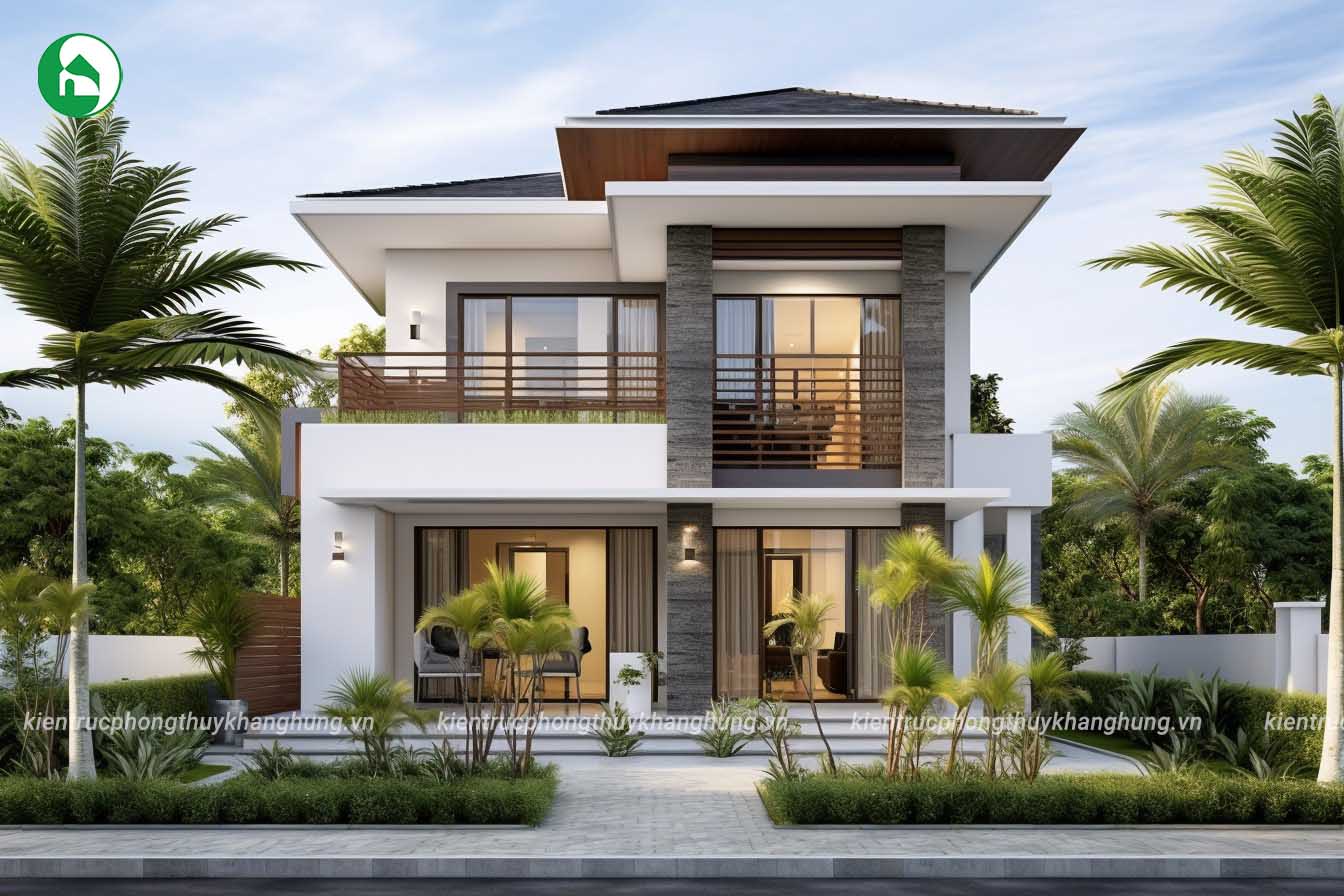 mẫu nhà vườn 2 tầng hiện đại