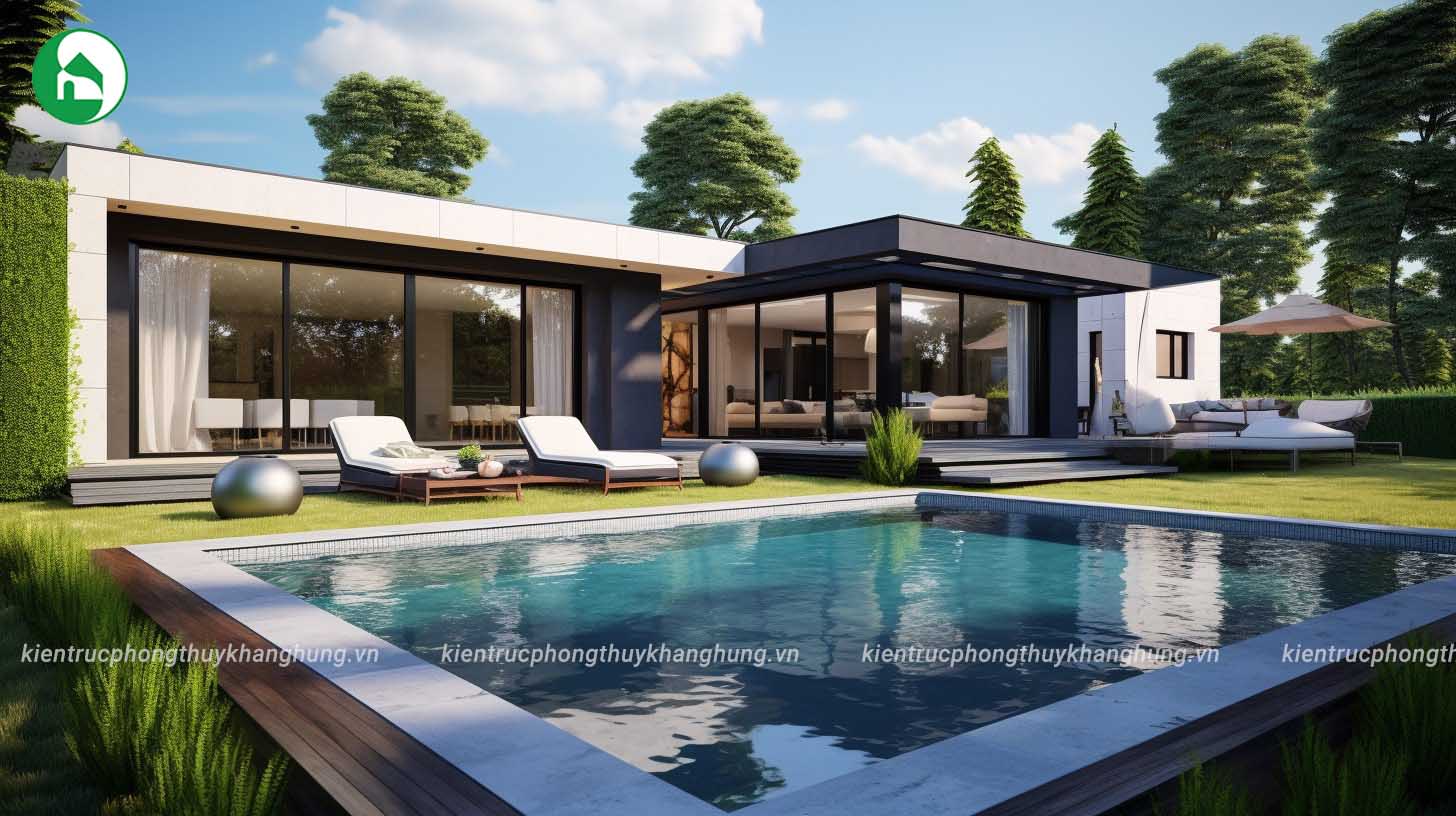 Tận hưởng sự thoáng đãng với mẫu villa 1 tầng hiện đại