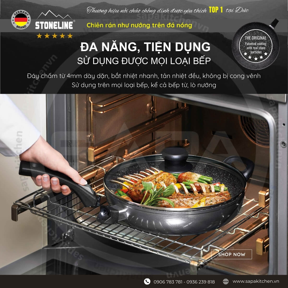 Nồi Chảo Stoneline Dùng Cho Bếp Từ – Tương Thích Hoàn Hảo & Tiết Kiệm Điện - 2