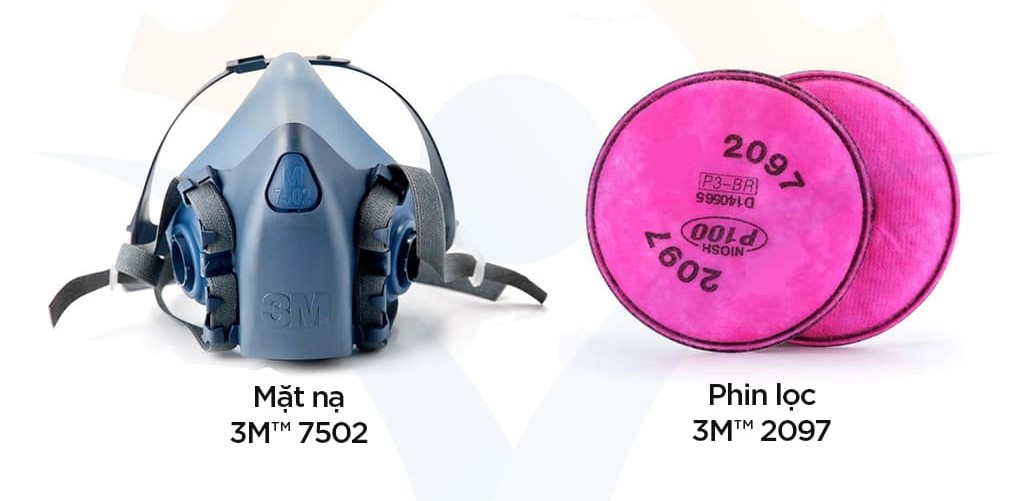 Bộ Mặt Nạ Phòng Độc 3M 7502 Kèm Phin 3M 2097