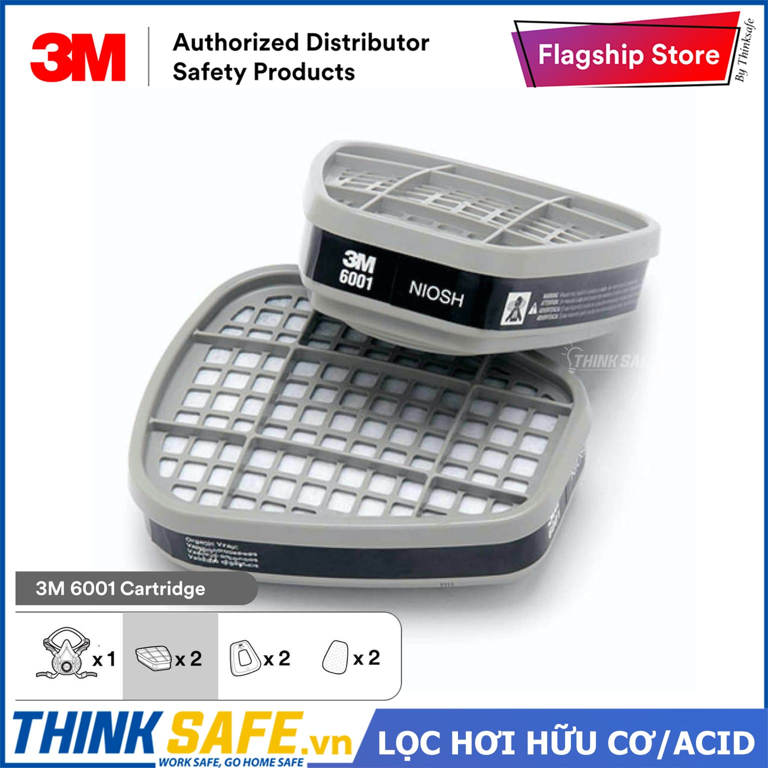 Phin lọc 3M 6001 chính hãng tại ThinkSafe