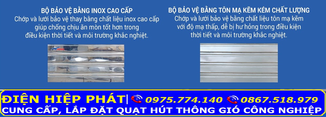 Chớp che mưa quạt inox 430 cao cấp