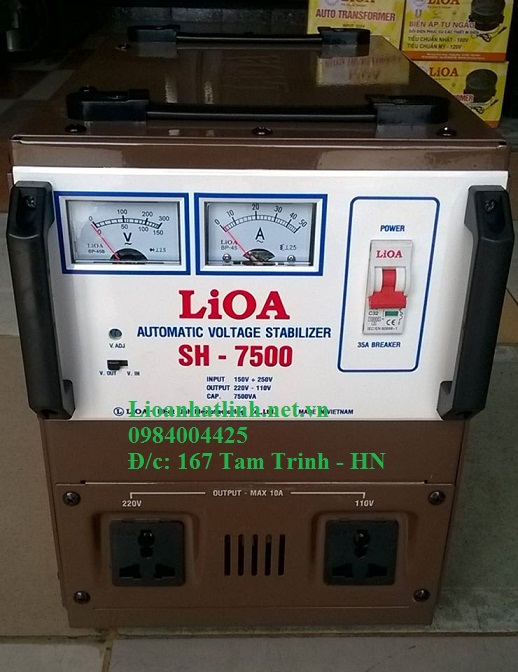 ổn áp lioa 7 5kva model sh - 7500 giá bao nhiêu