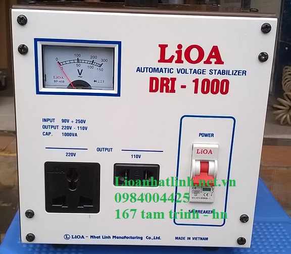 ổn áp lioa 1kva model dri - 1000 gái bao nhiêu