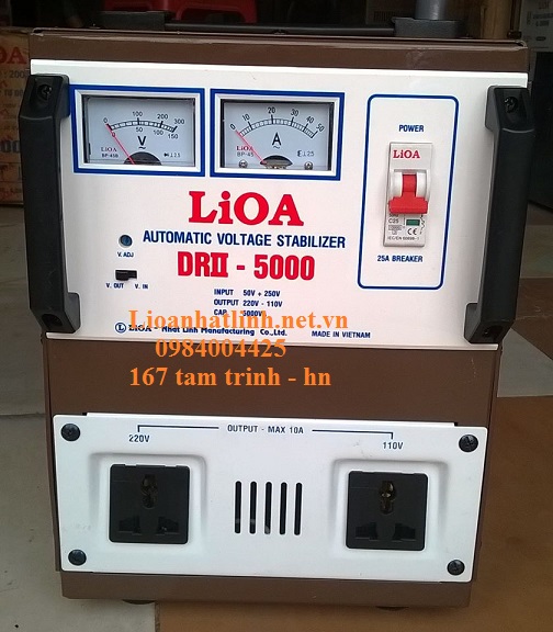 ổn áp lioa 5kva model drii - 5000 giá bao nhiêu