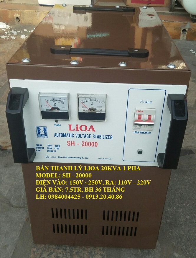 ỔN ÁP LIOA 20KVA TỒN KHO DẢI 150V ~ 250V