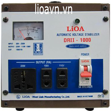 ổn áp lioa 1kva model drii - 1000 giá bao nhiêu