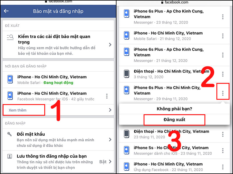 Bước tiếp theo trong việc đăng xuất Messenger