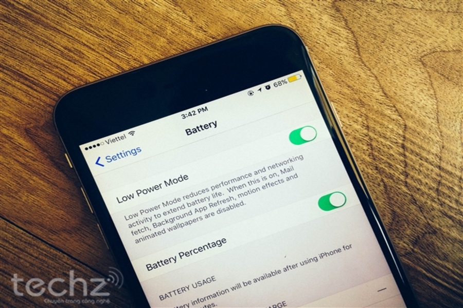 Tắt chế độ tiết kiệm pin