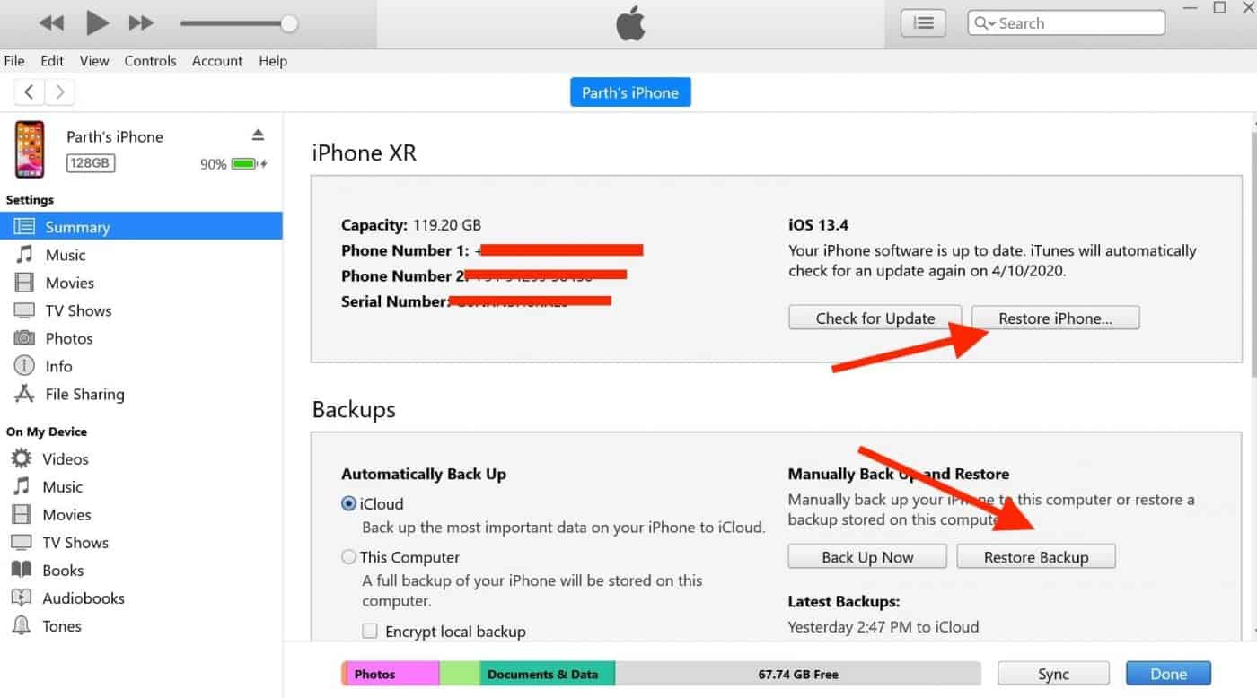 Mở khóa iPhone bị vô hiệu hoá bằng iTune