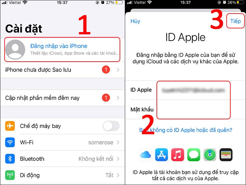 Tạo lập tài khoản Apple ID