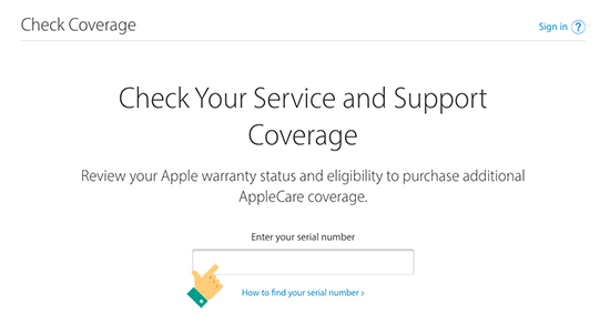 Kiểm tra IMEI trên trang web hỗ trợ của Apple