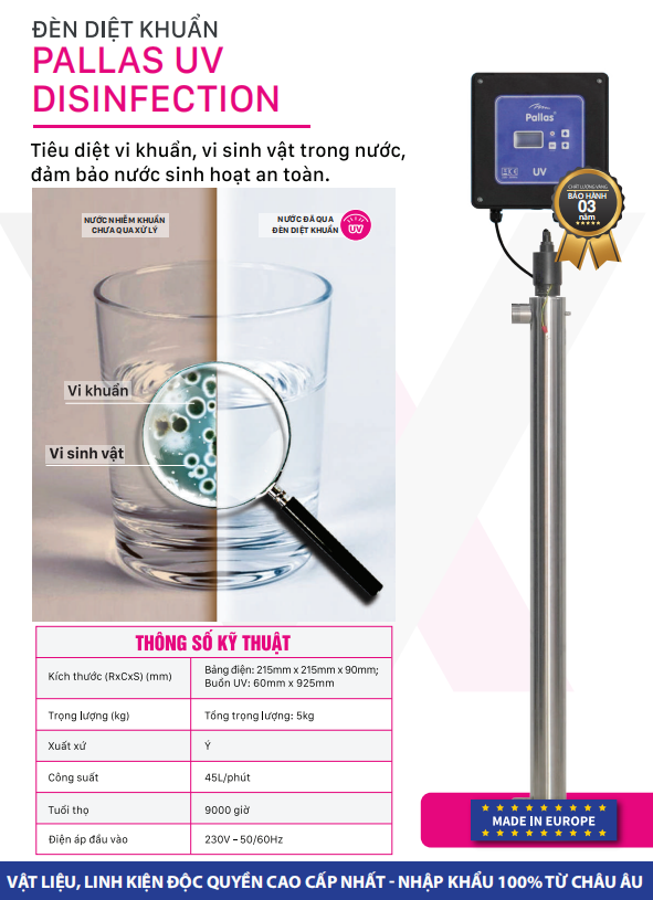 Đèn UV diệt khuẩn của hệ thống lọc tổng Vision Water WH05