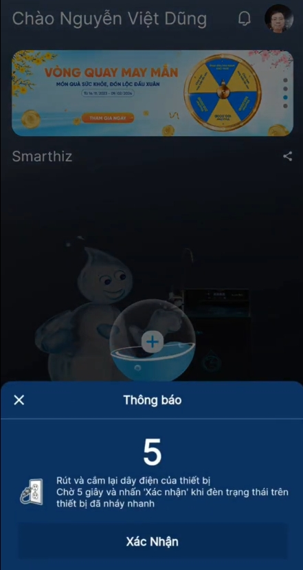 Tiến hành kết nối thiết bị