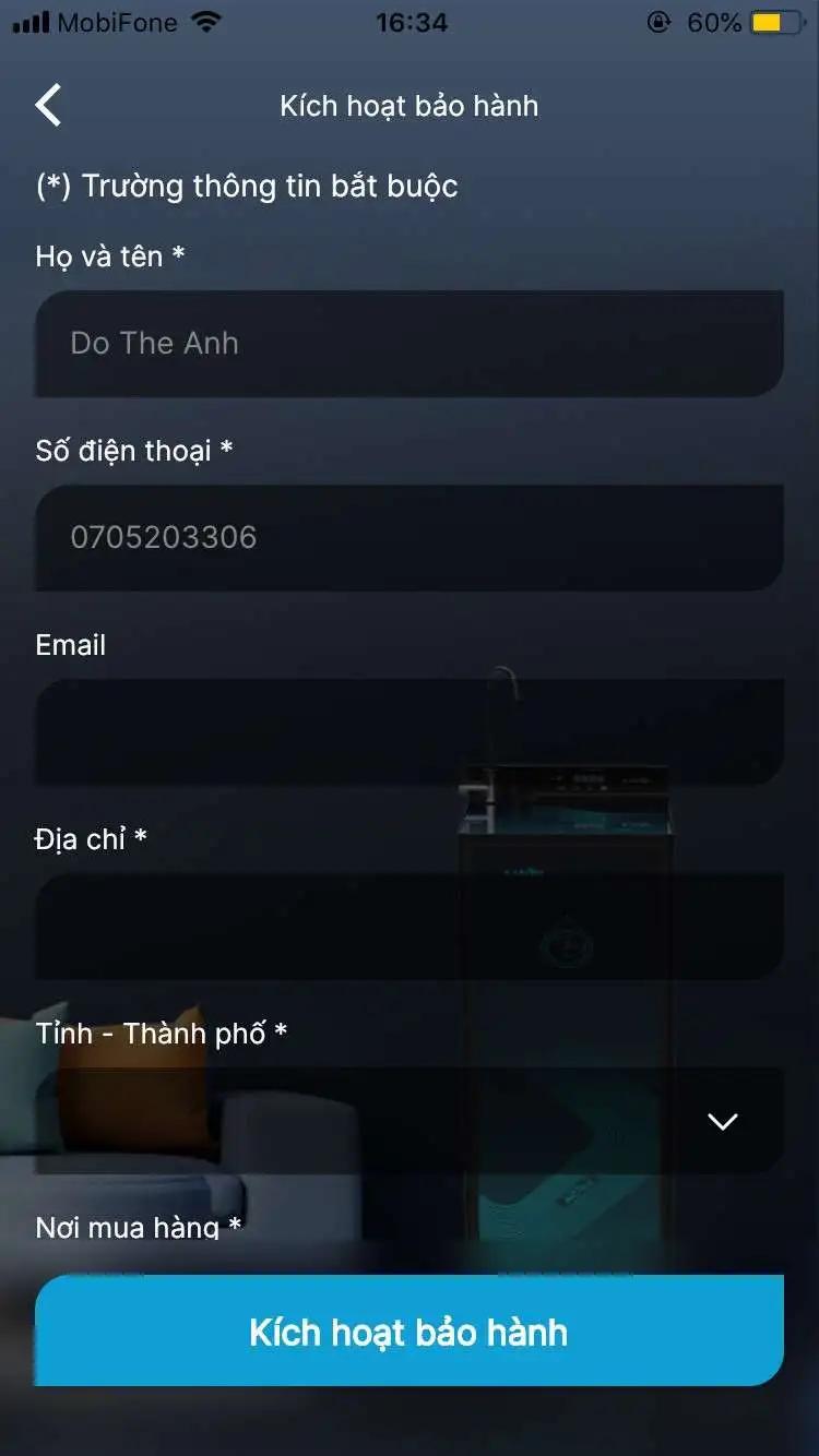 Kích hoạt bảo hành