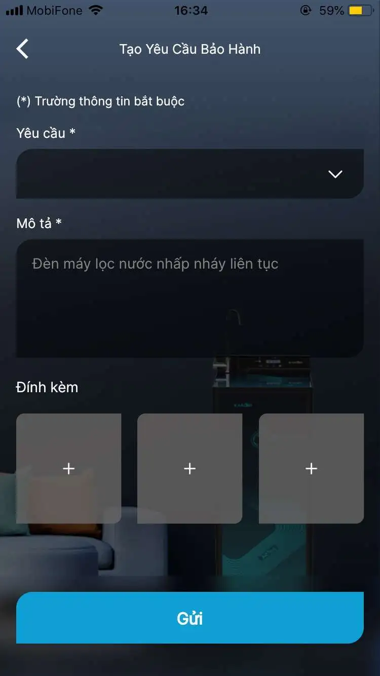 Tạo yêu cầu bảo hành