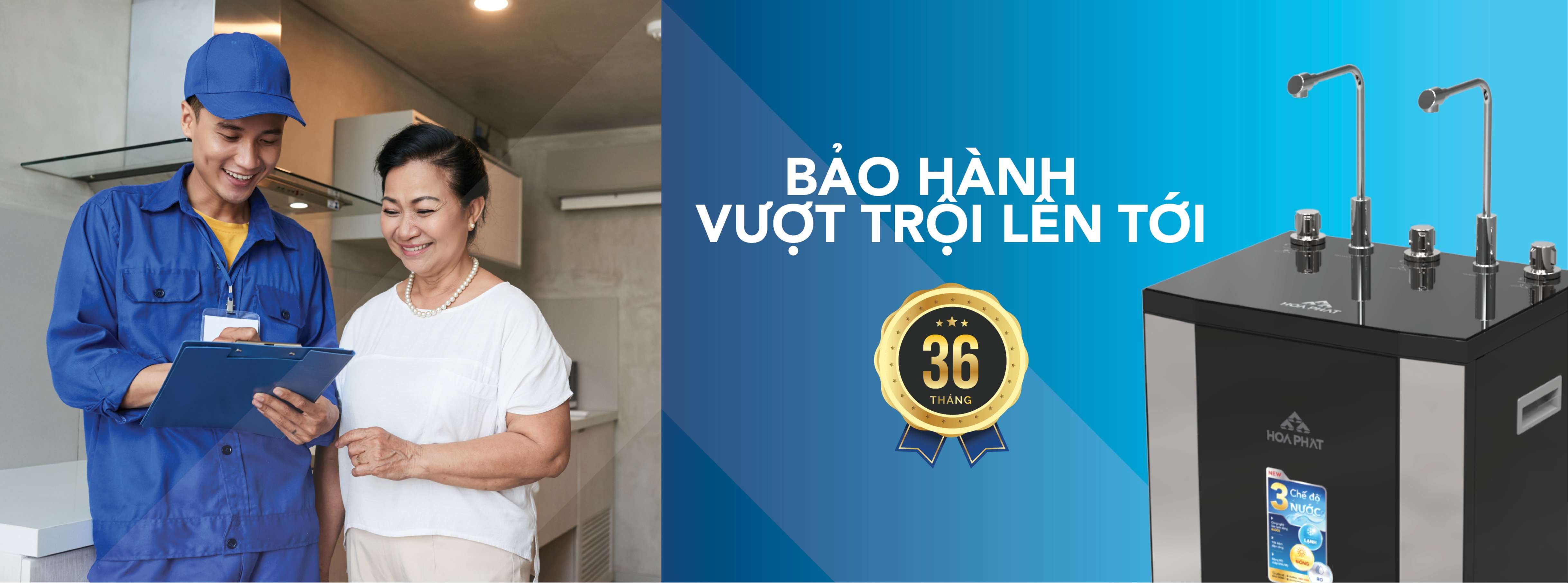 Bảo hành vượt trội đến 36 tháng