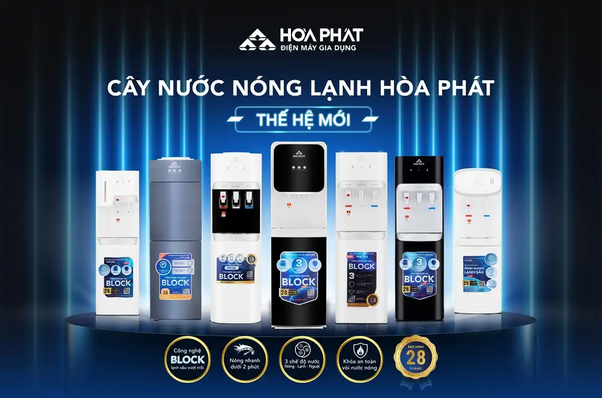 Sản phẩm cây nước nóng lạnh thế hệ mới từ Hòa Phát
