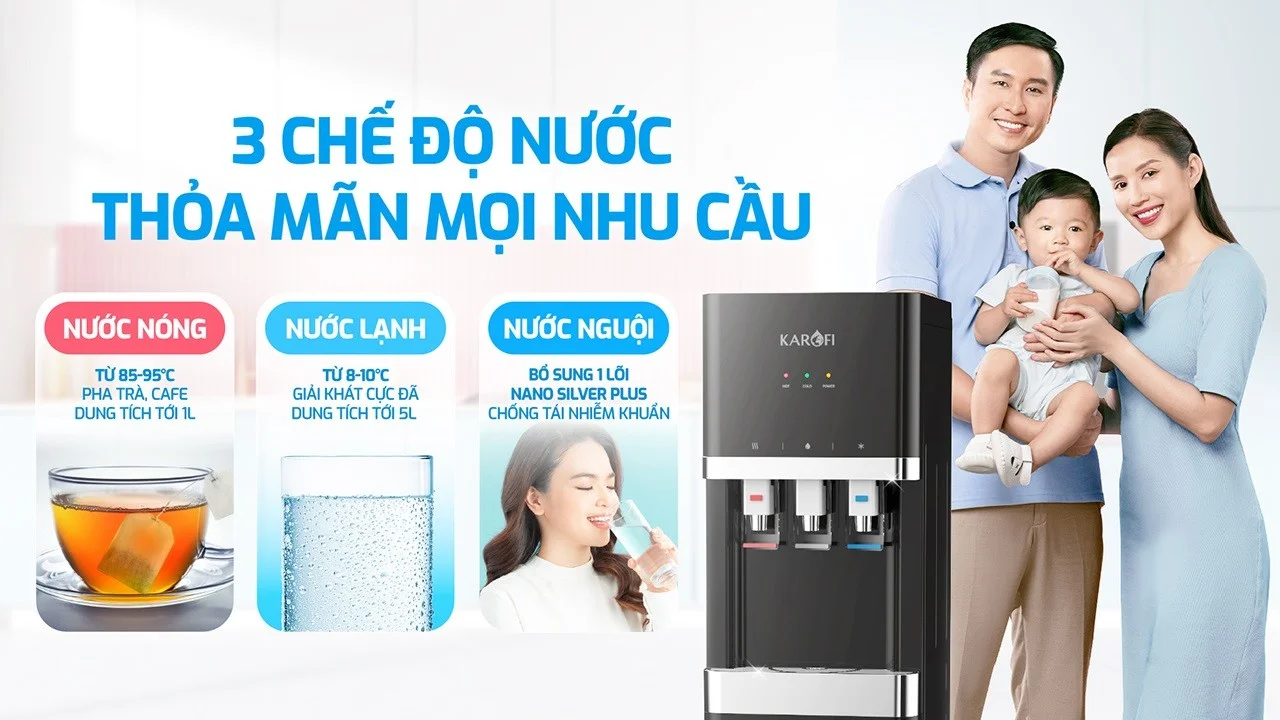 Ba chế độ nước Nóng - Lạnh - Nguội