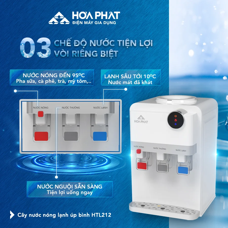 3 chế độ nước Nóng - Lạnh - Nguội