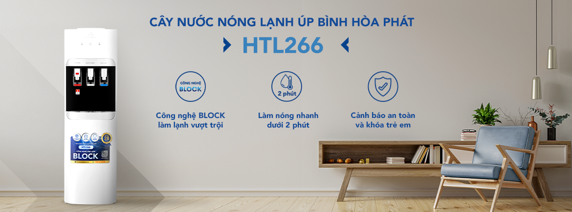 Tính năng nổi bật của cây nước nóng lạnh úp bình Hòa Phát HTL266