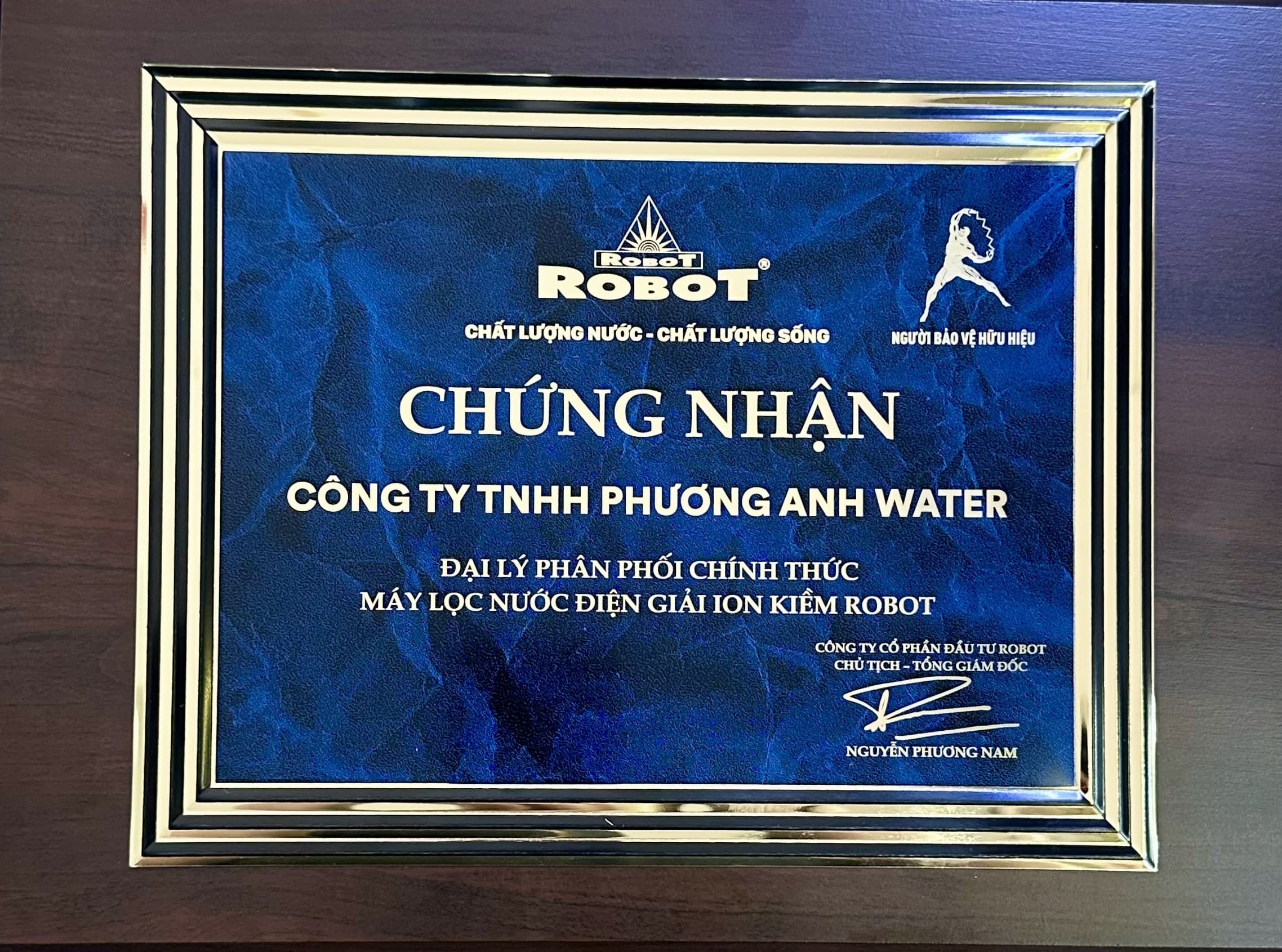Chứng nhận đại lý chính thức máy lọc nước ION Kiềm Robot