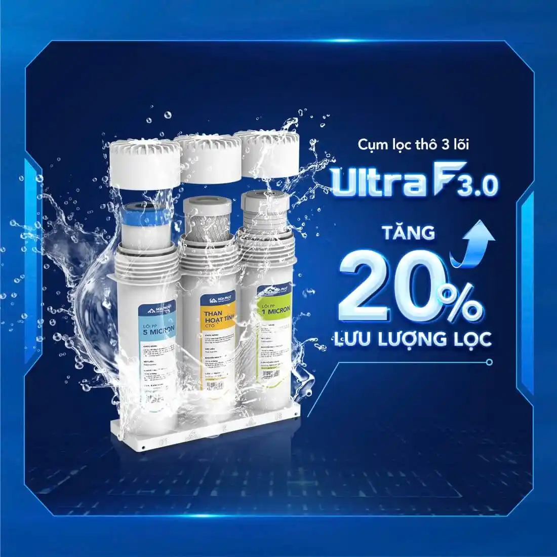 Bộ lõi lọc thô 123 Ultra F3.0 thế hệ mới