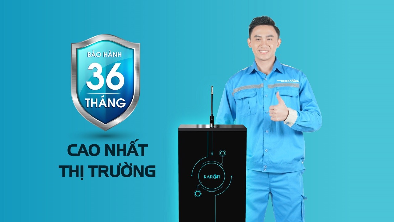 Máy lọc nước RO Karofi ERO100V có chế độ bảo hành lên đến 36 tháng