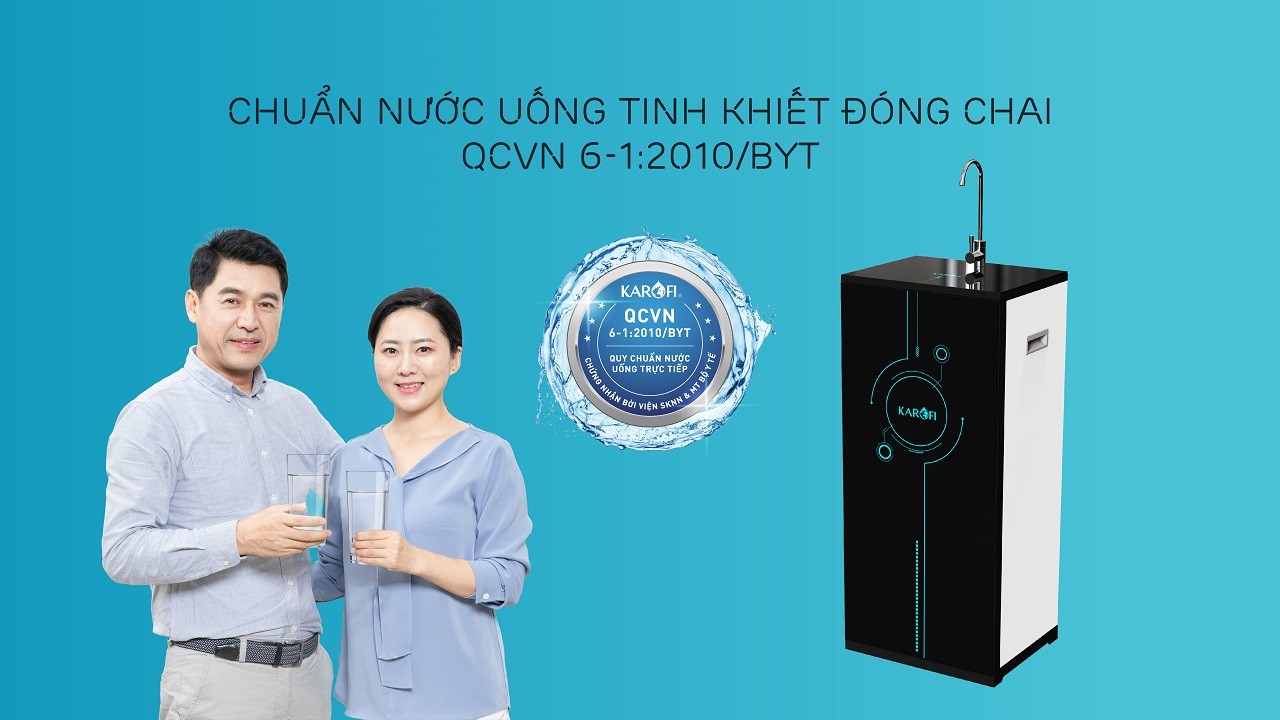 Nước sau lọc từ Karofi ERO100V đạt chuẩn nước tinh khiết