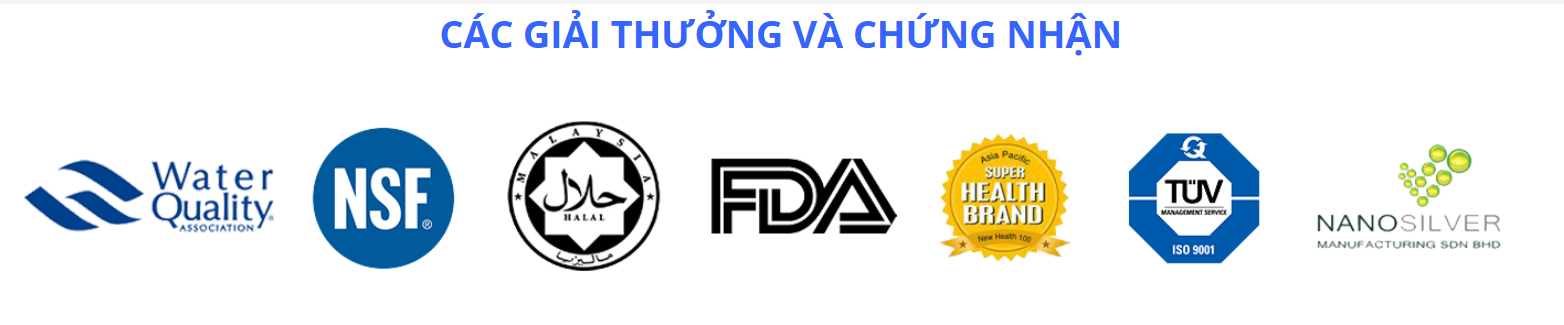 Các giải thưởng và chứng nhận của máy lọc nước UF Hydro APH-5F01 để bàn