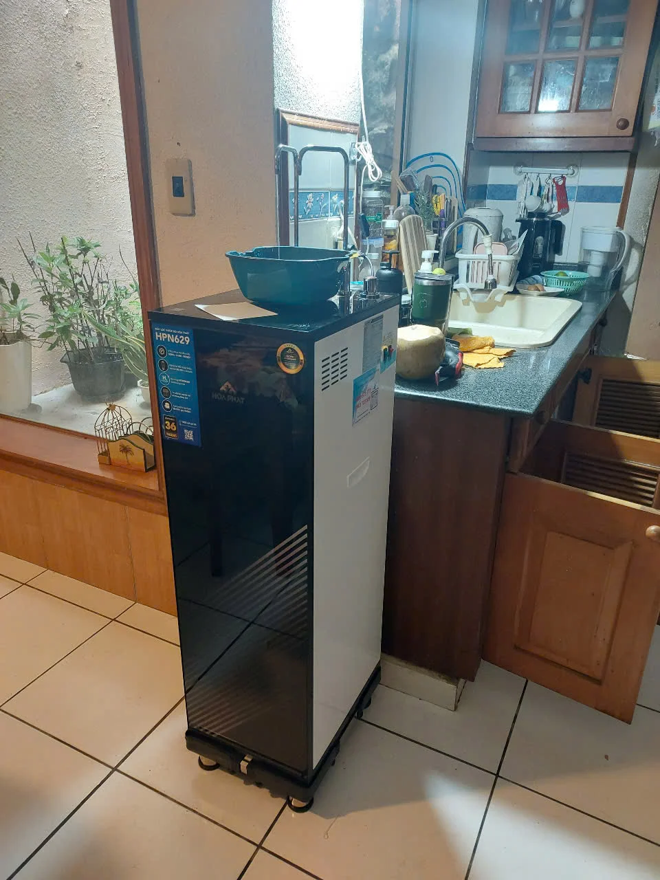 Hình lắp đặt thực tế máy lọc nước nóng lạnh HPN629