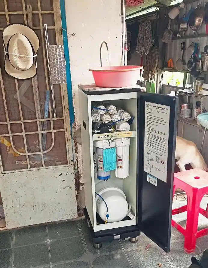 Hình lắp đặt thực tế máy lọc nước Mutosi MP-S68