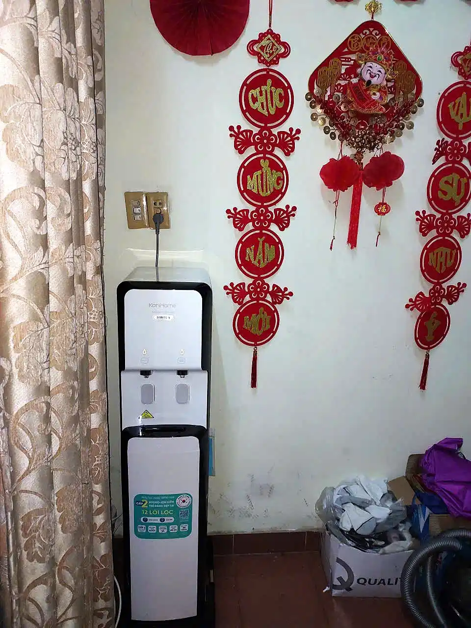 Hình lắp đặt thực tế máy lọc nước nóng lạnh Korihome WPK-968