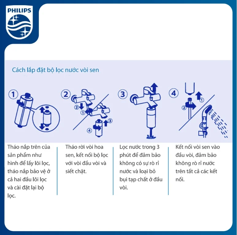 Cách lắp đặt bộ lọc sen tắm