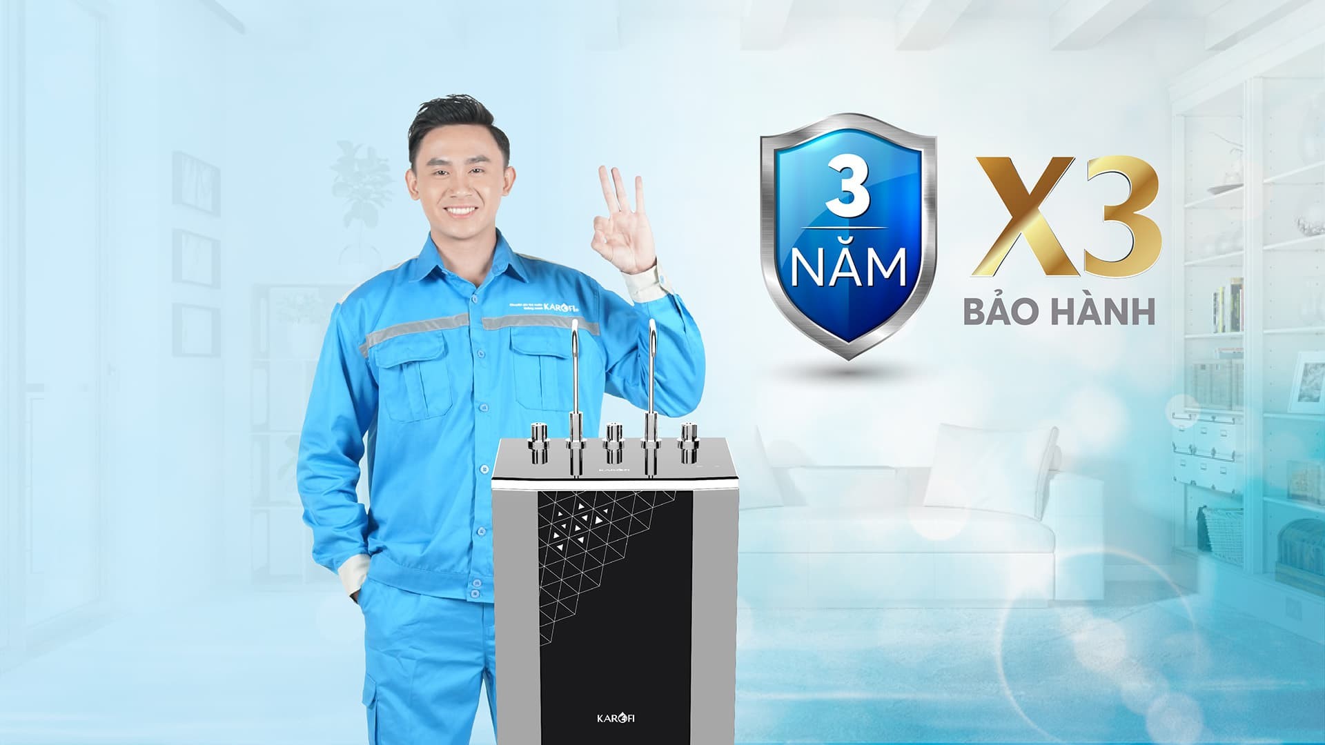 Máy lọc nước nóng lạnh KAD-D950 có chế độ bảo hành 3 năm