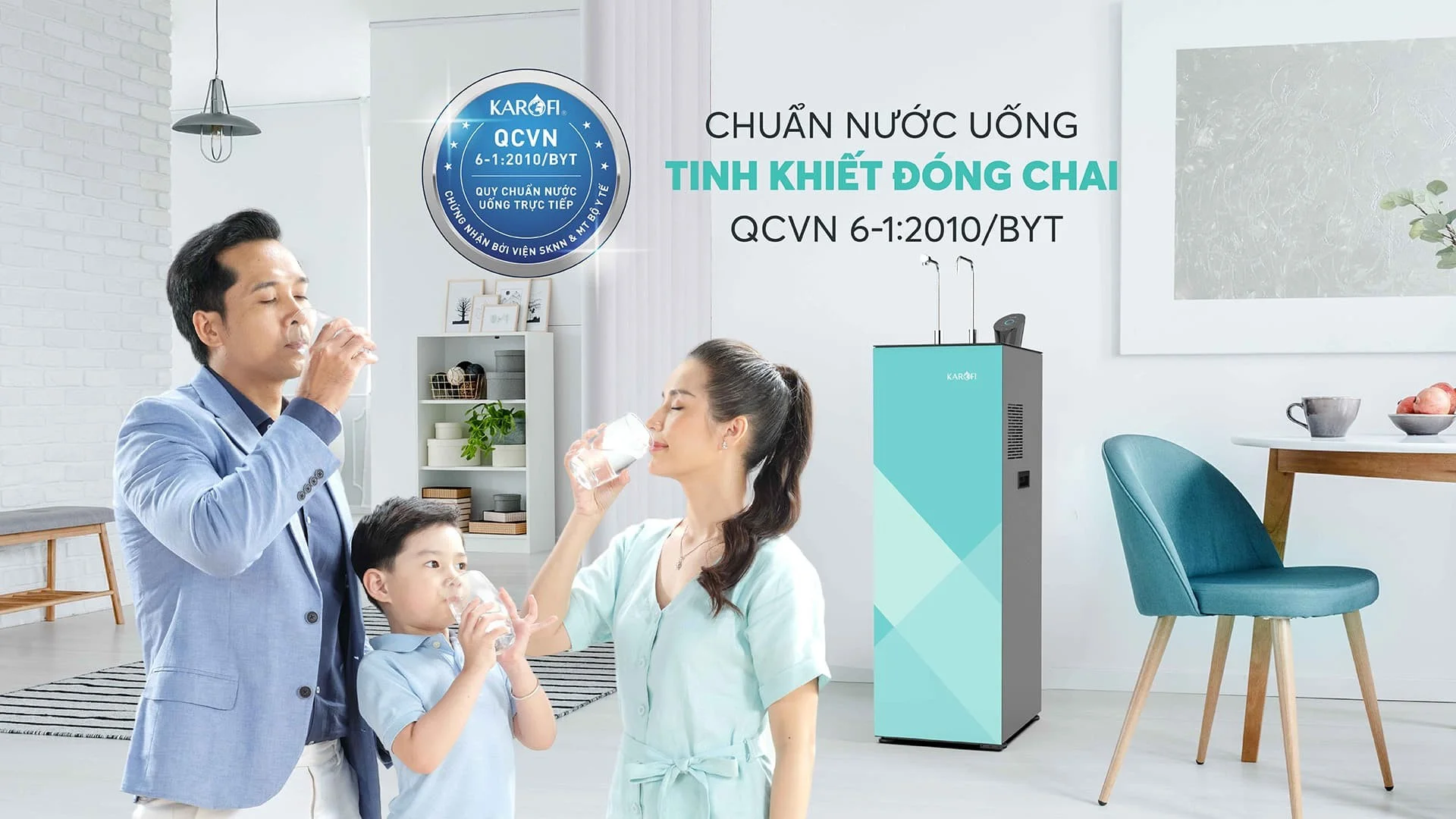 Nước sau lọc đạt chuẩn tinh khiết
