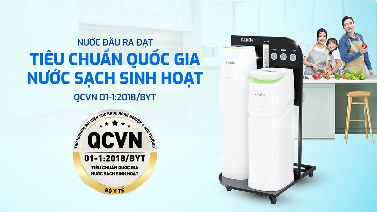 Nước sau lọc của KTF-888 đạt tiêu chuẩn quốc gia về nước sạch sinh hoạt QCVN 01-1:2018/BYT