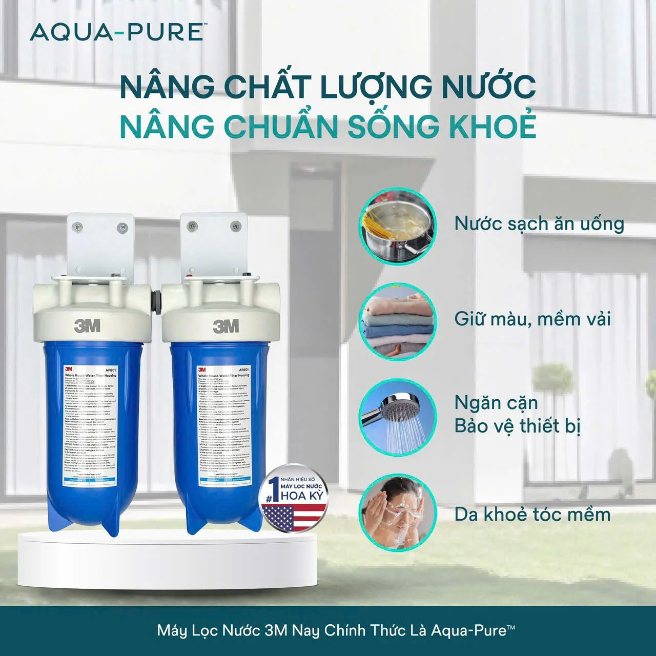 Tính năng nổi bật của hệ thống lọc tổng đầu nguồn Aqua-Pure™ AP801B-817
