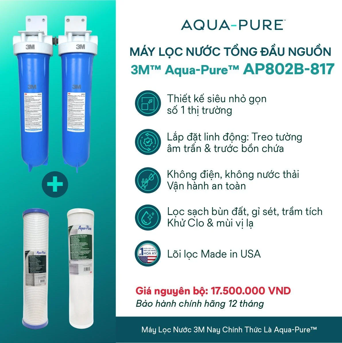 Tính năng nổi bật của hệ thống lọc tổng đầu nguồn Aqua-Pure™ AP802B-817