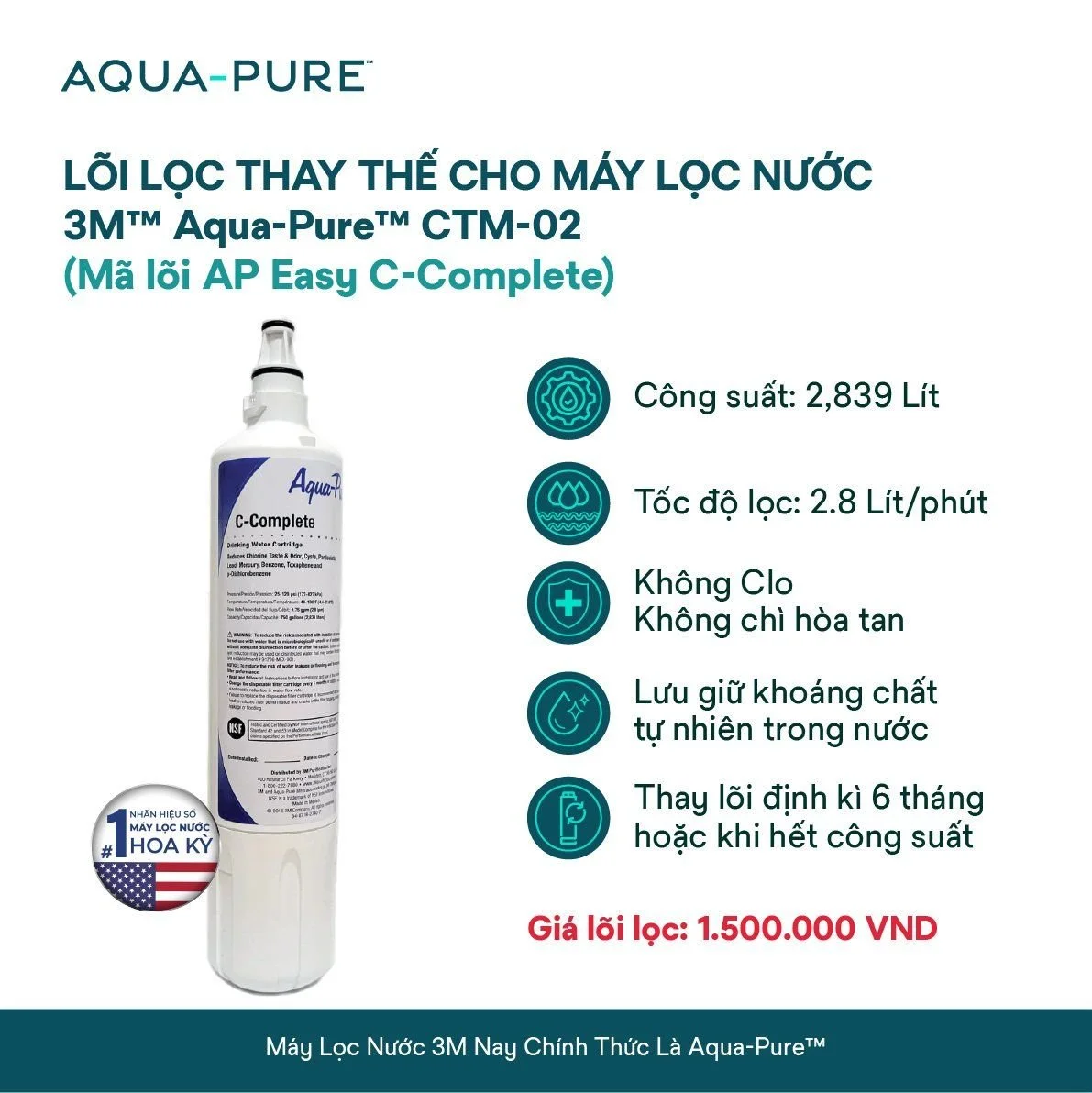 Lõi C-Complete thay thế cho Aqua-Pure™ CTM-02