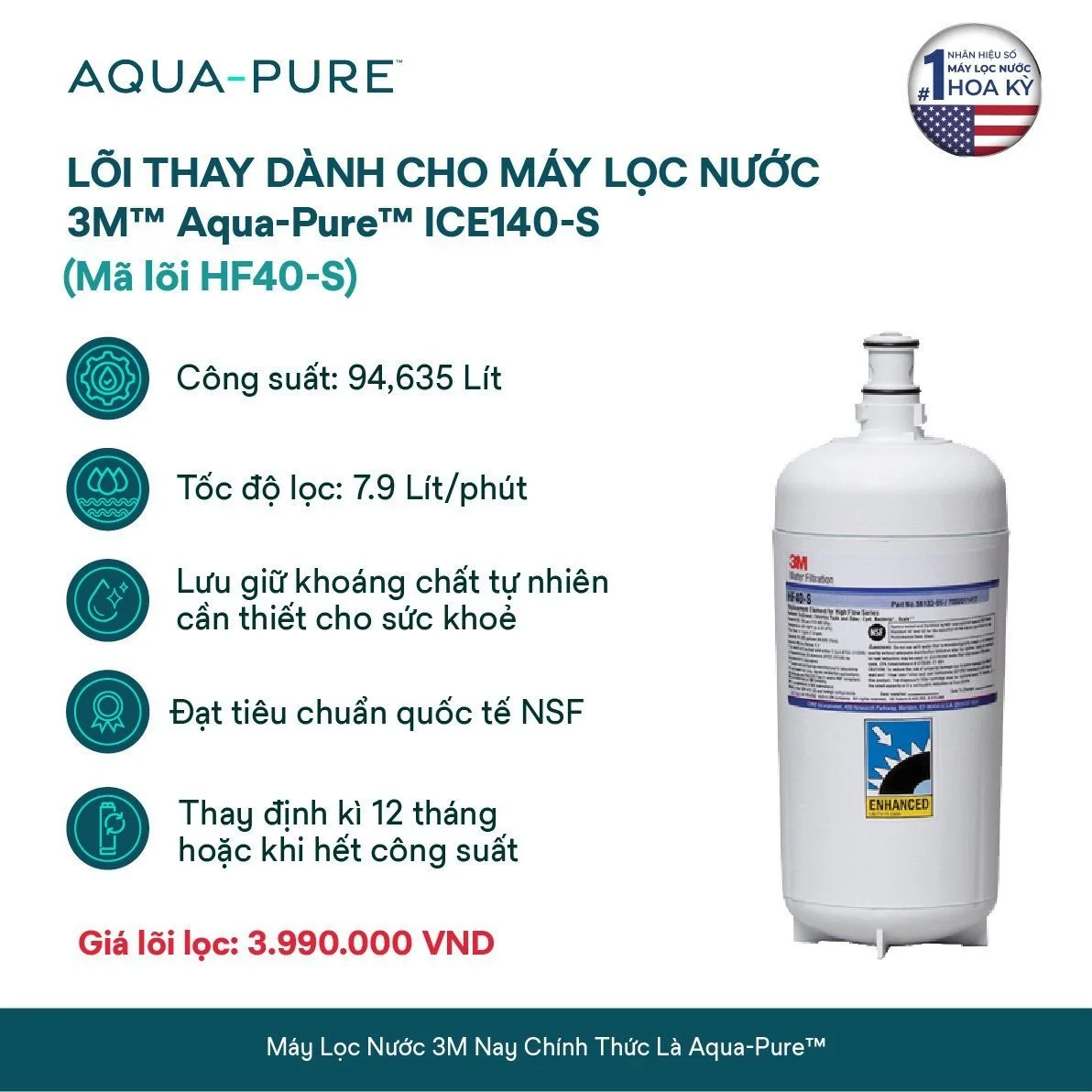 Lõi thay thế cho Aqua-Pure™ ICE140S-WOI