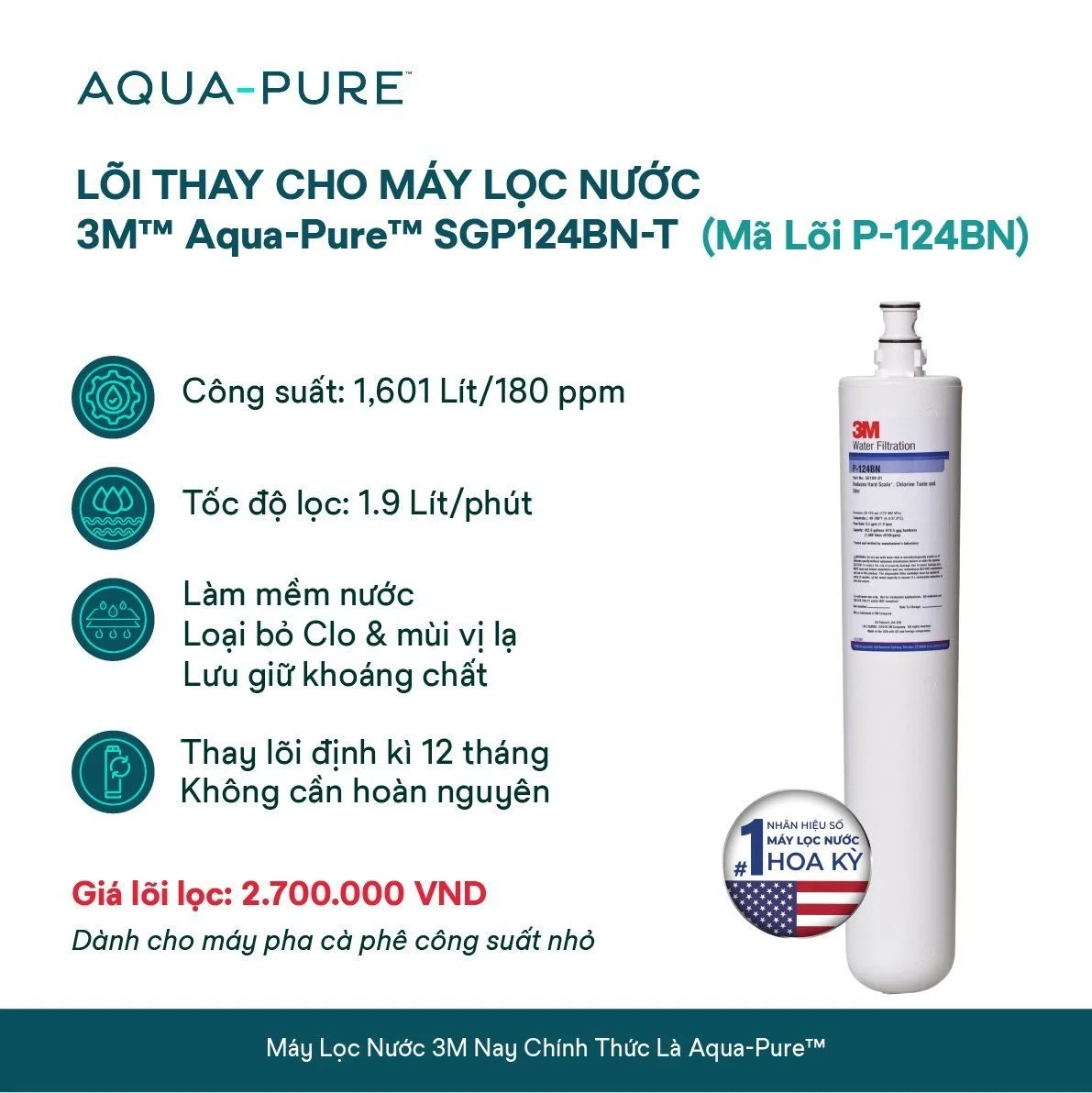 Lõi thay thế cho Aqua-Pure™ SGP124BN-T