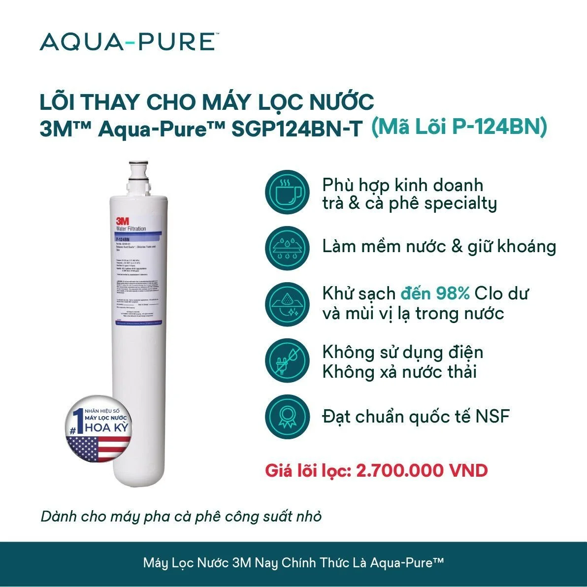Lõi thay thế cho Aqua-Pure™ SGP124BN-T